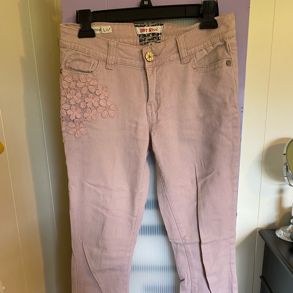 🌸🌺Pink Flower Jeans🌸🌺